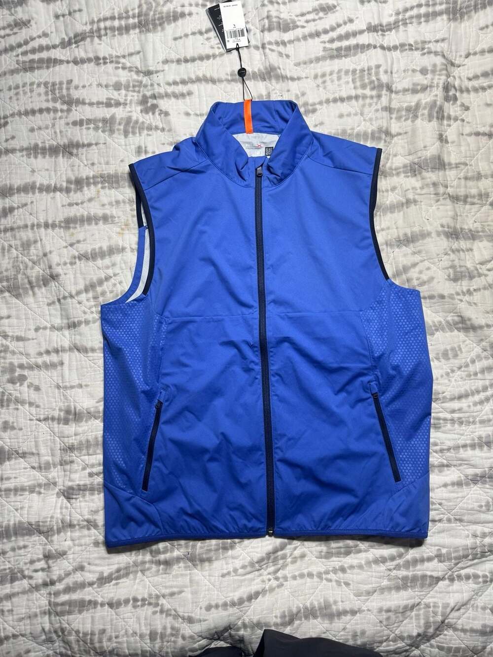 Rlx Ralph Lauren Full Zip Golf Vest Size L Blue Water Repellent